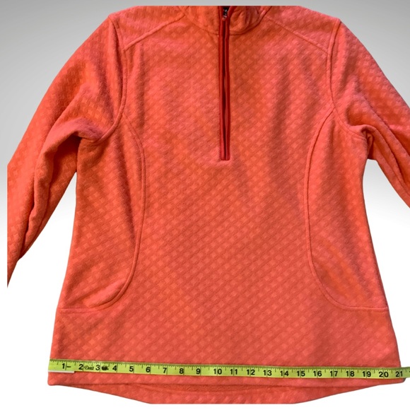 Lands End Orange Long Sleeve Zip Neck Fleece - Picture 7 of 14